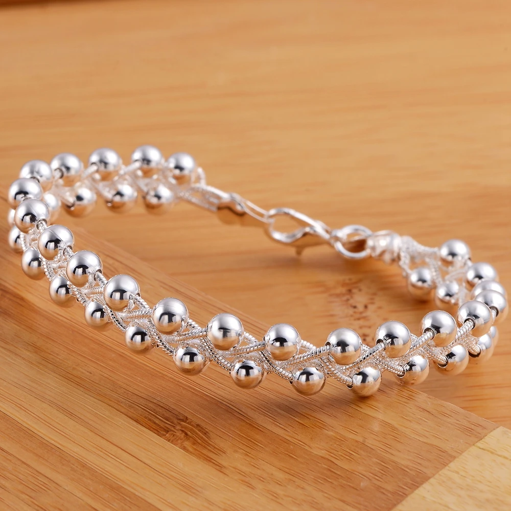Beautiful Vintage Braided beads chain 925 Sterling silver Bracelet for woman fashion fine jewelry Wedding party Christmas gifts
Beautiful Vintage Braided beads chain 925 Sterling silver Bracelet for woman fashion fine jewelry Wedding party Christmas gifts