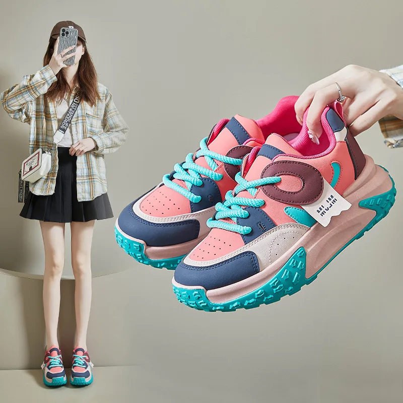 New Breathable Women Shoes No-Slip Thick-Soled Increase Female Girls Sneakers Fashion PU Leather Sports Casual Size 35-40
New Breathable Women Shoes No-Slip Thick-Soled Increase Female Girls Sneakers Fashion PU Leather Sports Casual Size 35-40