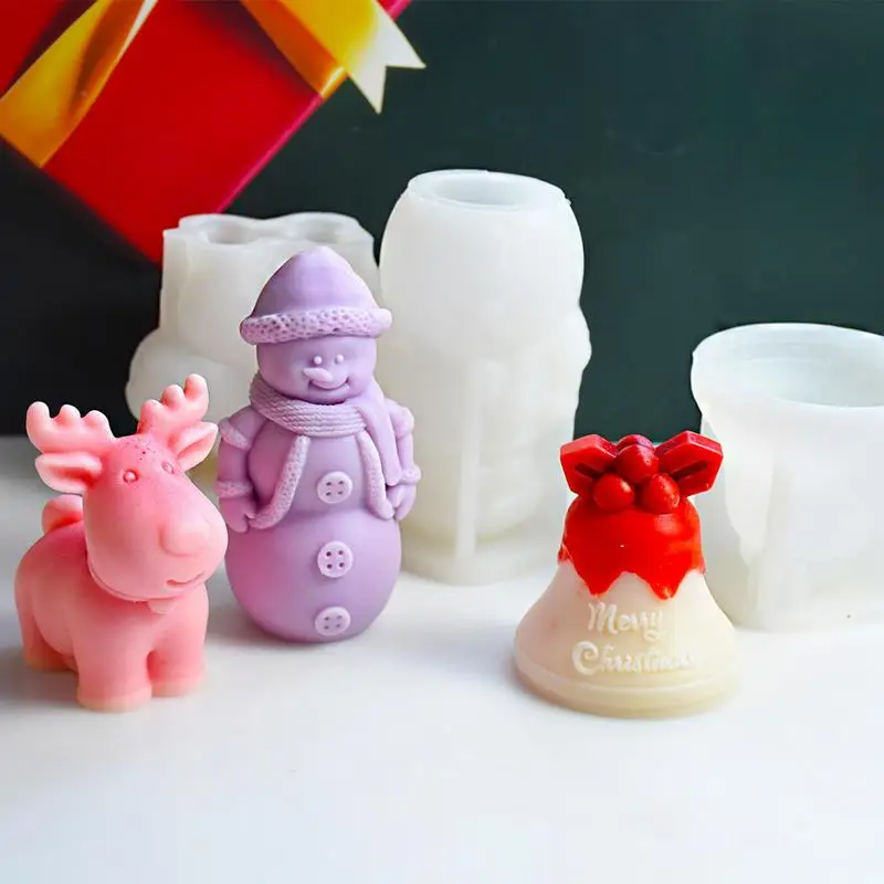 3D Christmas Candle Mold DIY Elk Snowman Bell Mold Multifunctional Fruit Resin Silicone Scented CandleCraft For Christmas Supply
3D Christmas Candle Mold DIY Elk Snowman Bell Mold Multifunctional Fruit Resin Silicone Scented CandleCraft For Christmas Supply