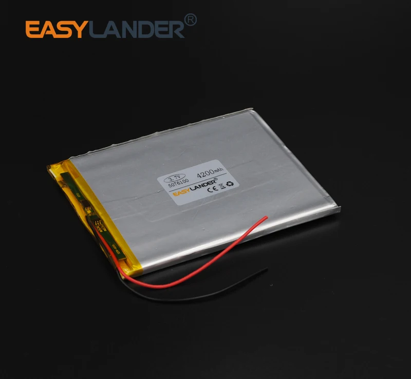 3,7 в 4200 мАч 5076100 литий-ионная аккумуляторная батарея для GPS PSP DVD PAD электронной книги планшета ПК портативное зарядное устройство для видеоигр
3,7 в 4200 мАч 5076100 литий-ионная аккумуляторная батарея для GPS PSP DVD PAD электронной книги планшета ПК портативное зарядное устройство для видеоигр