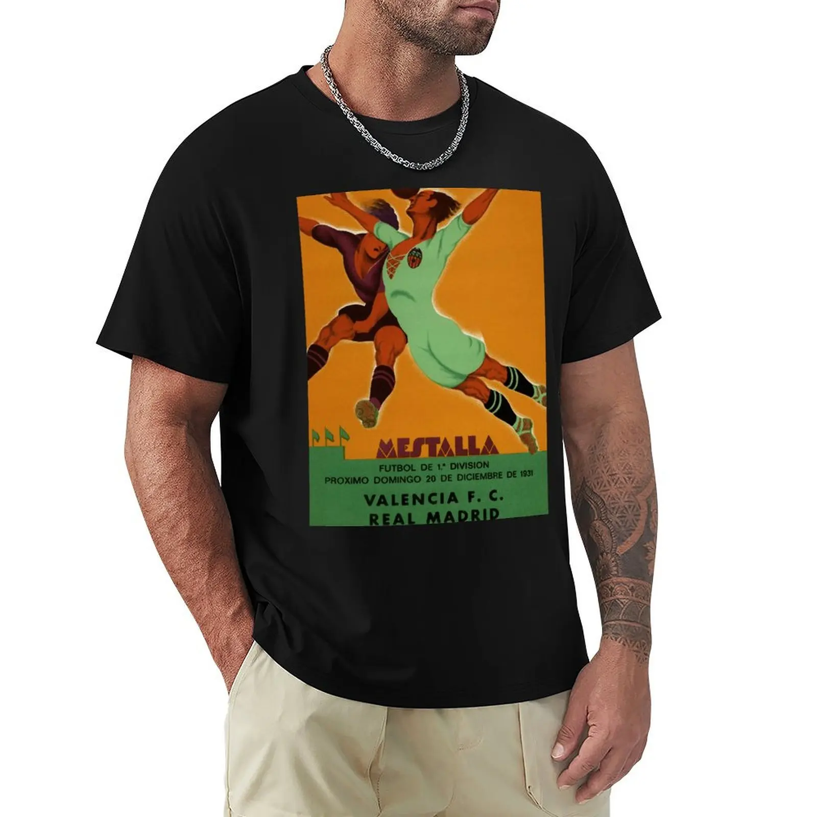 

Vintage Spanish Futbol Soccer Championship sport ad T-Shirt korean fashion t shirts for men cotton