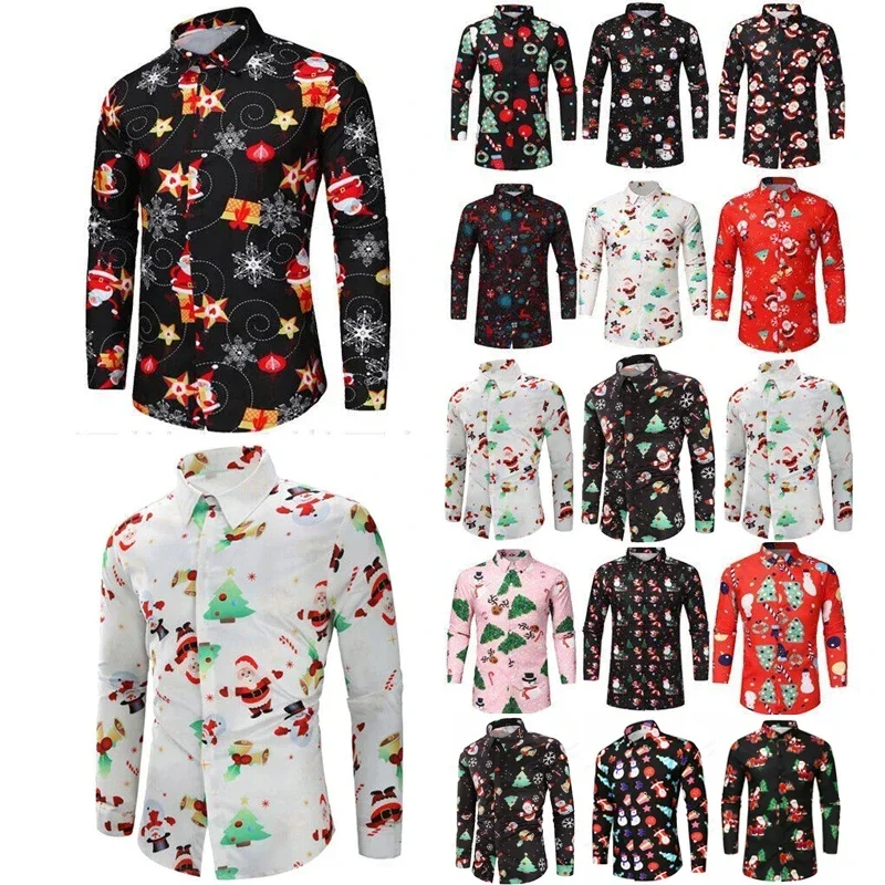 Men's Christmas Santa Claus Printed Shirt Casual Lapels Cartoon Christmas Tree Snowman Fashion Long Sleeve Tops Joker Party Top
Men's Christmas Santa Claus Printed Shirt Casual Lapels Cartoon Christmas Tree Snowman Fashion Long Sleeve Tops Joker Party Top