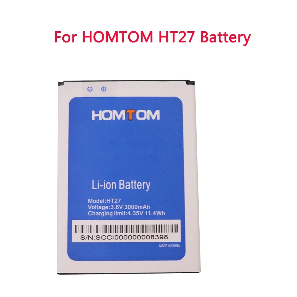 100% New 3000mAh Battery For HOMTOM HT27 Battery For HOMTOM HT27 Bateria Accumulator Replacement Cell Phone Batteries
100% New 3000mAh Battery For HOMTOM HT27 Battery For HOMTOM HT27 Bateria Accumulator Replacement Cell Phone Batteries