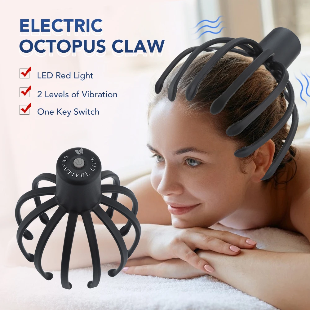 

Electric Octopus Claw Scalp Massager Stress Relief Therapeutic Head Scratcher Relief Hair Stimulation Head Massager Rechargeable