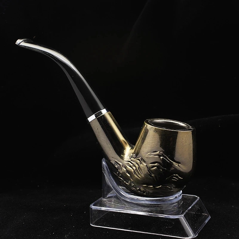 

Hot-selling classic old-style pipe electroplated bronze and copper, smooth sailing pipe, sailing ship resin
