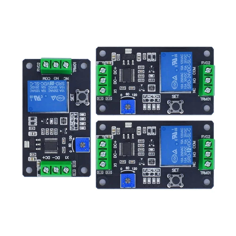 

2PCS DC 5V/12V/24V Relay Module Timer Delay Self Locking Trigger Relay Board Delay On Off Time Switch Compatible with 555 Timer