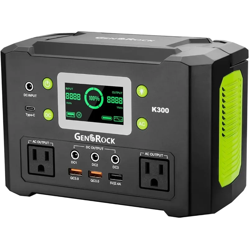 300W Portable Power Station,222Wh Solar Generator,Backup Lithium Battery With 110V/300W AC Outlet/QC 3.0Type-C/LED Light/DC 12V
300W Portable Power Station,222Wh Solar Generator,Backup Lithium Battery With 110V/300W AC Outlet/QC 3.0Type-C/LED Light/DC 12V