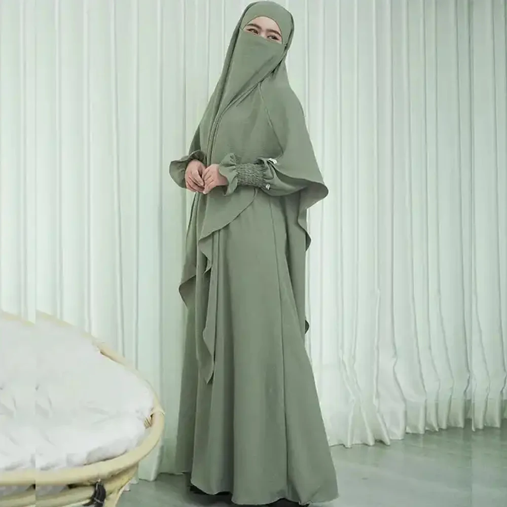 16 Colors 2 Piece Abaya Set EID Ramadan Long Dresses Matching 2 Layer Jazz Crepe Khimar Wholesale Prayer Robe Muslim Women Dress
16 Colors 2 Piece Abaya Set EID Ramadan Long Dresses Matching 2 Layer Jazz Crepe Khimar Wholesale Prayer Robe Muslim Women Dress