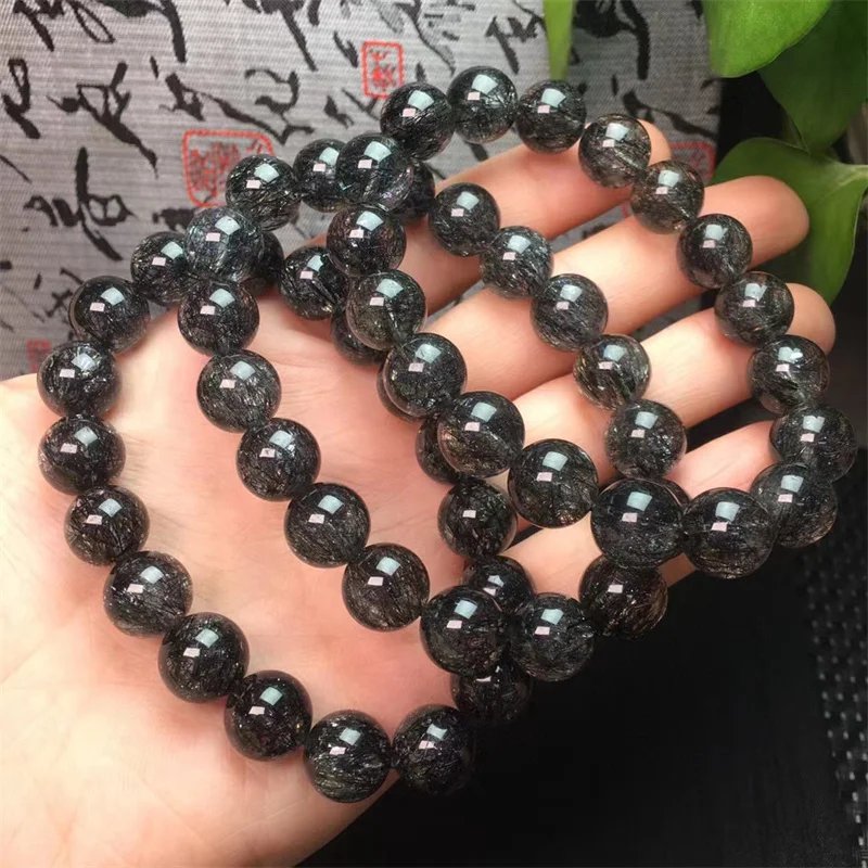 Natural Black Hair Quartz Bracelet Handmade Crystal Jewelry Stretch Bangle Children Birthday Gift 1pcs 10MM
Natural Black Hair Quartz Bracelet Handmade Crystal Jewelry Stretch Bangle Children Birthday Gift 1pcs 10MM