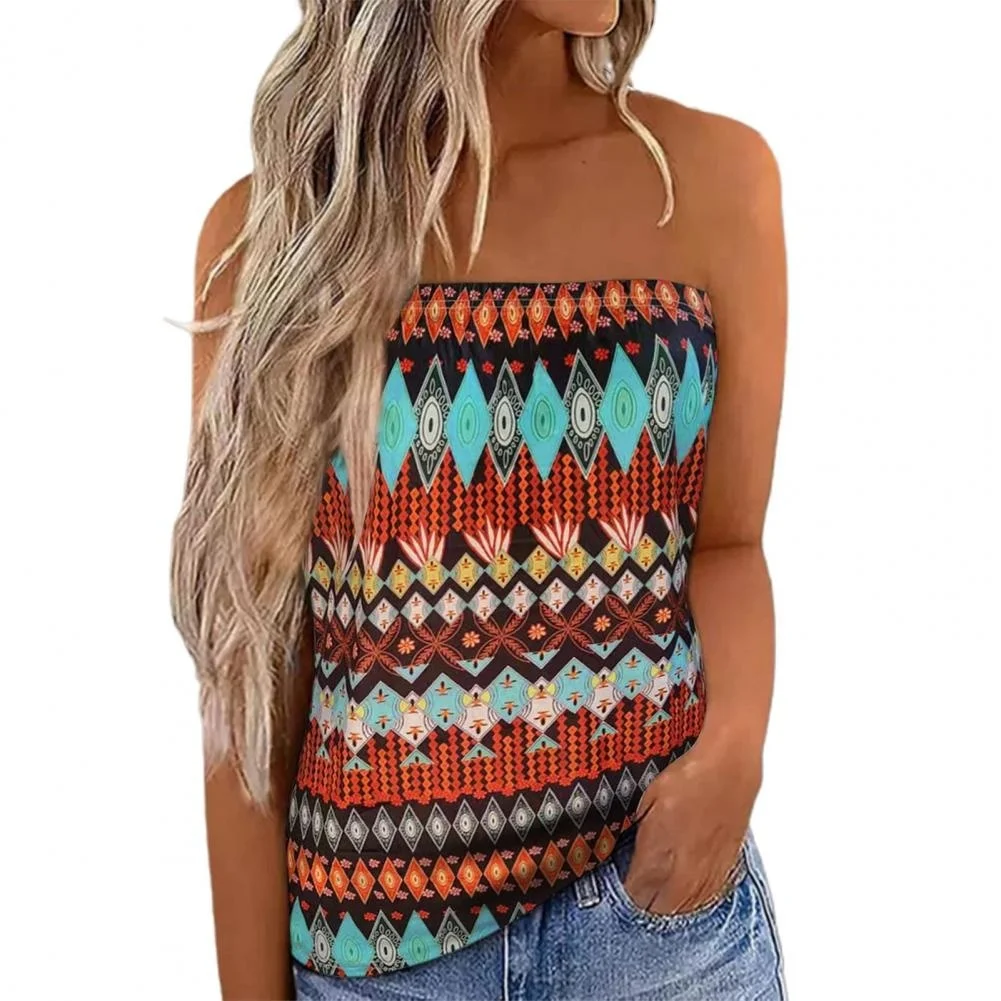 Off Shoulder Sleeveless Strapless Women Vest Bohemia Pattern Chest Wrap Tanks Top Female Clothing
Off Shoulder Sleeveless Strapless Women Vest Bohemia Pattern Chest Wrap Tanks Top Female Clothing