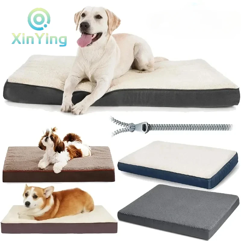 

Big Pet Bed, Plush Memory Foam Dog Bed for Large Dog Removable Washable Dog Mattress Pet Mat, Nonslip Egg Kennel Pad Cat Sofa
