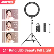 18" 21" 50W LED Ring Light Annular Lamp Bi-color 3000K-6000K Ring Lamp + Remote Control for Video YouTube Ringlight Makeup Light 18" 21" 50W LED Ring Light Annular Lamp Bi-color 3000K-6000K Ring Lamp + Remote Control for Video YouTube Ringlight Makeup Light