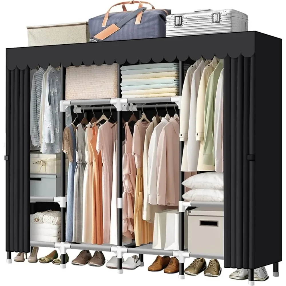 LOKEME Portable Closet, 25mm Steel Tube Clothes Storage Organizer for Extra Sturdy, Quick and Easy to Assembly, Black Cover
LOKEME Portable Closet, 25mm Steel Tube Clothes Storage Organizer for Extra Sturdy, Quick and Easy to Assembly, Black Cover