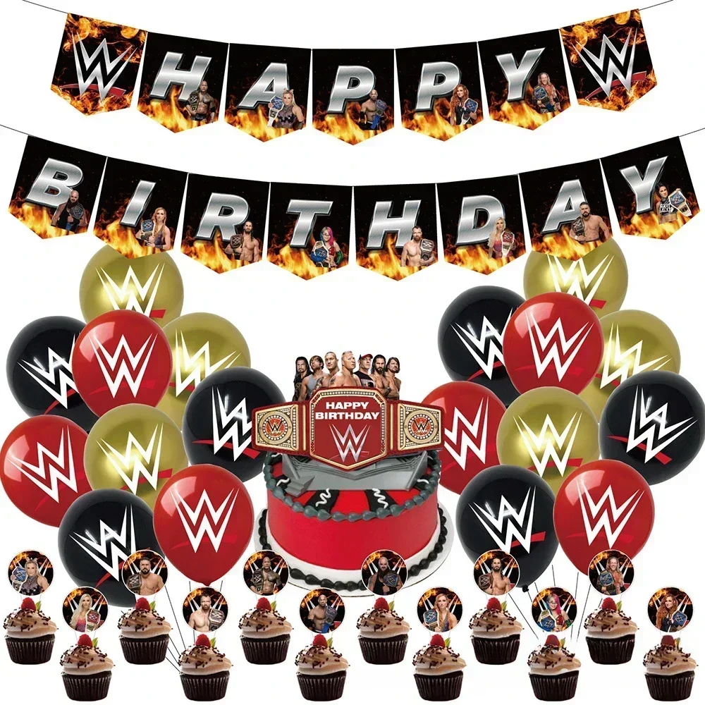 WWE Wrestling Theme Birthday Decoration Wrestling Happy Birthday Banner WWE Balloons Cake Toppers Sports Birthday Party Supplies
WWE Wrestling Theme Birthday Decoration Wrestling Happy Birthday Banner WWE Balloons Cake Toppers Sports Birthday Party Supplies