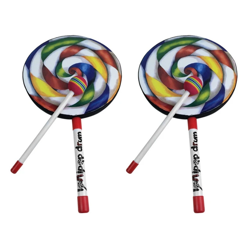 2X Lollipops Pattern Colorful Drum Percussion Instrument For Children Kindergarten Musical Education Early Education
2X Lollipops Pattern Colorful Drum Percussion Instrument For Children Kindergarten Musical Education Early Education