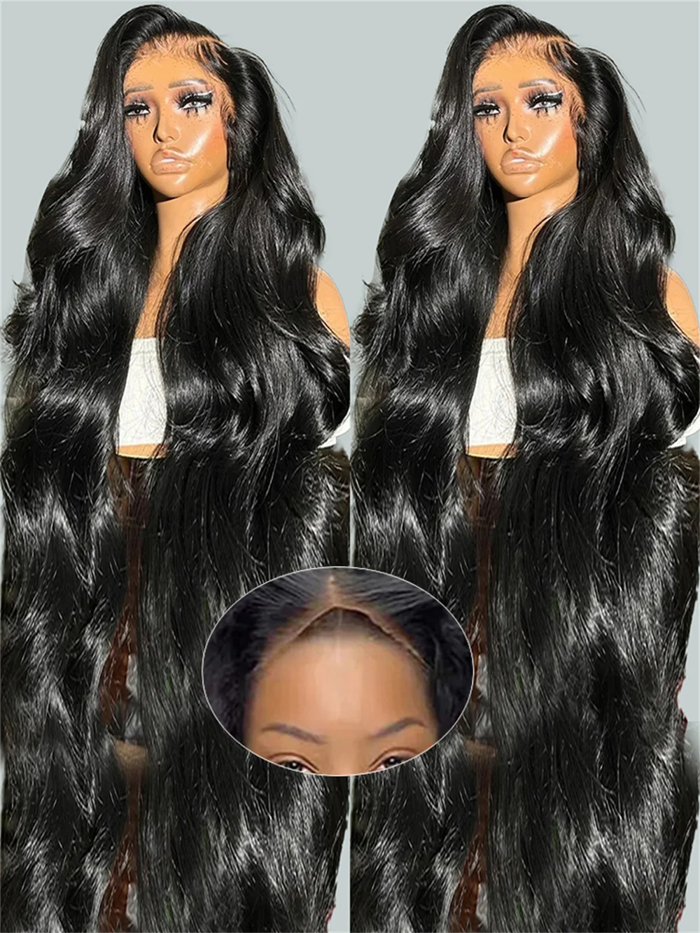 

Wear And Go Glueless Body Wave 13x4 HD Lace Frontal Wig Human Hair Pre Plucked 7x5 HD Transparent Lace Closure Wig on Sale