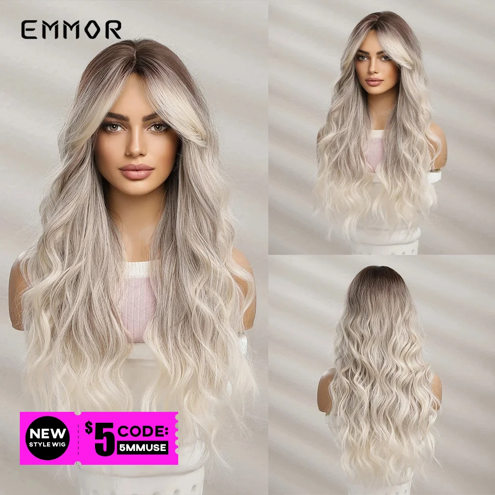 Emmor Synthetic Long Wavy Wigs with Bangs for Women Cosplay Natural Ombre Black to Light Blonde Hair Wig High Temperature Fiber
Emmor Synthetic Long Wavy Wigs with Bangs for Women Cosplay Natural Ombre Black to Light Blonde Hair Wig High Temperature Fiber