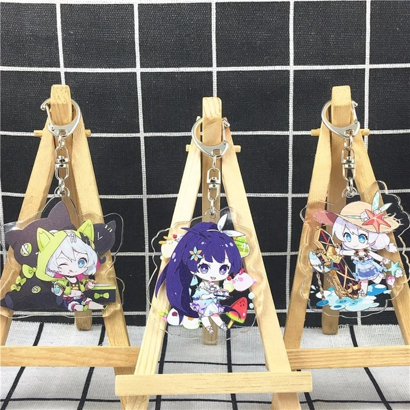 Фото Honkai Impact 3 Yae Sakura Woman Kids Key Chain Acrylic Ring Anime Keyring Accessories Porte Clef Femme Man Cute Keychain | Украшения и