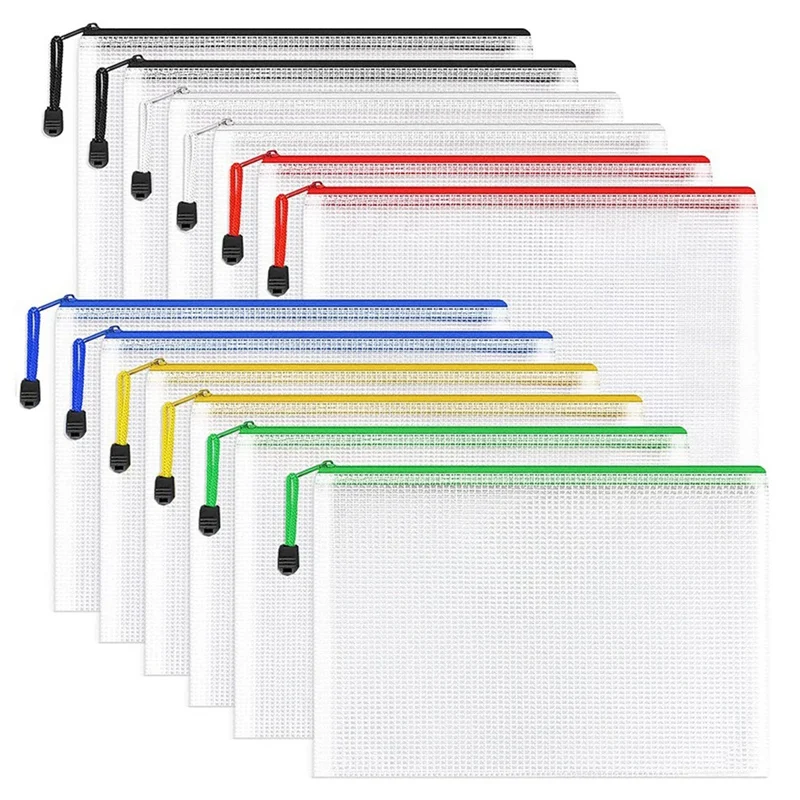 12Pcs Mesh Zipper Pouch Document Bag Plastic Zip File Folders, Letter Size/A4 Size For Office Supplies
12Pcs Mesh Zipper Pouch Document Bag Plastic Zip File Folders, Letter Size/A4 Size For Office Supplies