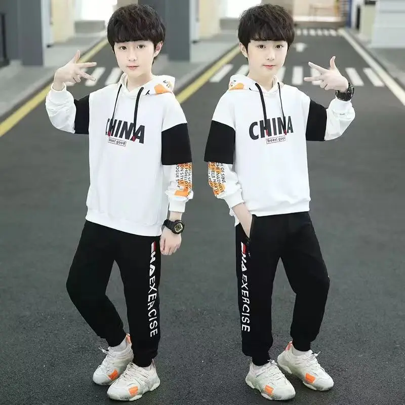 2023 winter autumn teeanger Suit Boys Clothes letter Tracksuit Children set Hooded sweater + Sports skinny pants 8 9 12 year
2023 winter autumn teeanger Suit Boys Clothes letter Tracksuit Children set Hooded sweater + Sports skinny pants 8 9 12 year
