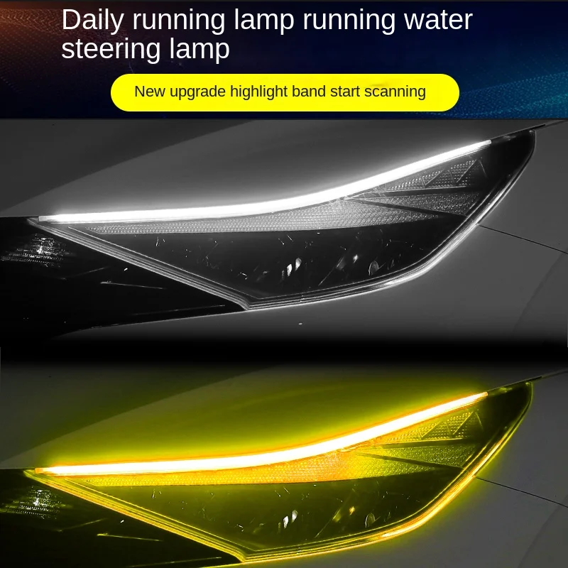 2pcs LED DRL Car Daytime Running Light Flexible Waterproof Strip Auto Headlights White Turn Signal Yellow Brake Flow Lights 12V
2pcs LED DRL Car Daytime Running Light Flexible Waterproof Strip Auto Headlights White Turn Signal Yellow Brake Flow Lights 12V