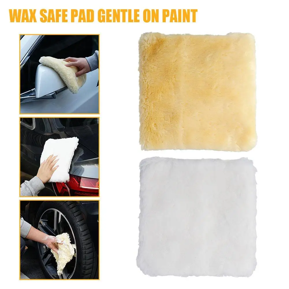 

25X25CM Professional Wool Wash Pad-Plush Synthetic Soap & Wax Safe Pad Gentle On Paint Without Scratches Or Swirls