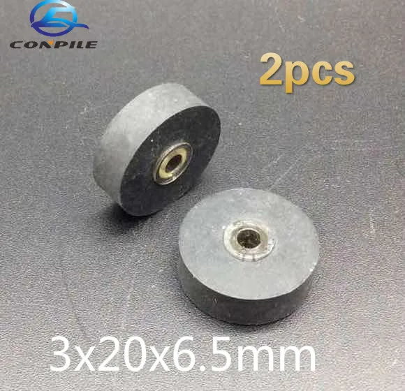 

2pcs 3x20x6.5mm pinch roller for vintage tape recorder pressure pulley cassette deck audio player