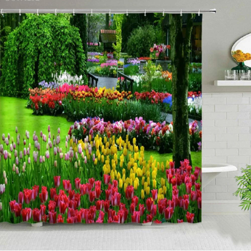 Park Floral plant Shower Curtain Garden Tree Flower Pond Nature Scape Bathroom Waterproof Frabic Bath Curtains with Hooks Decor
Park Floral plant Shower Curtain Garden Tree Flower Pond Nature Scape Bathroom Waterproof Frabic Bath Curtains with Hooks Decor
