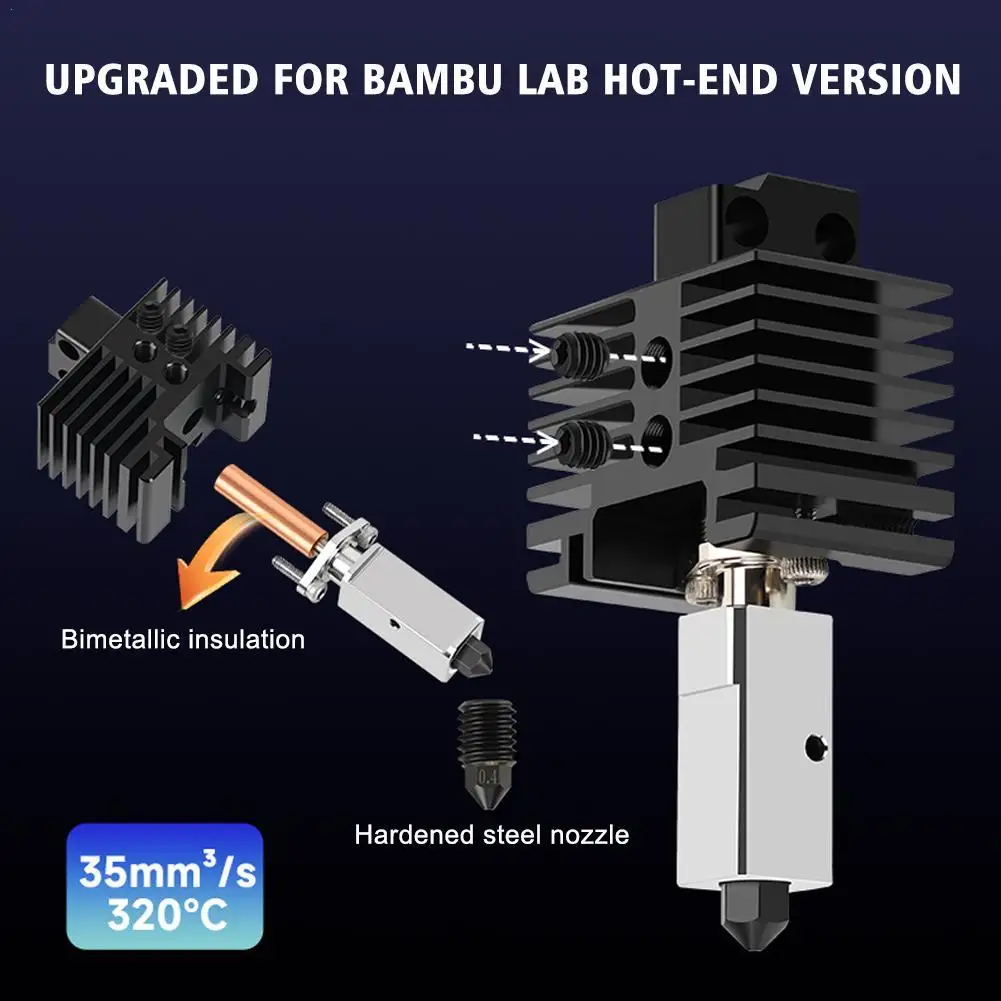For Bambu Lab Hotend Upgrade 2.0 Version Cht Nozzle Bambulab Bi Metal Fit Bamboo Bambulabs X1 X1C P1P P1S Hotend P1P Thermistor
For Bambu Lab Hotend Upgrade 2.0 Version Cht Nozzle Bambulab Bi Metal Fit Bamboo Bambulabs X1 X1C P1P P1S Hotend P1P Thermistor