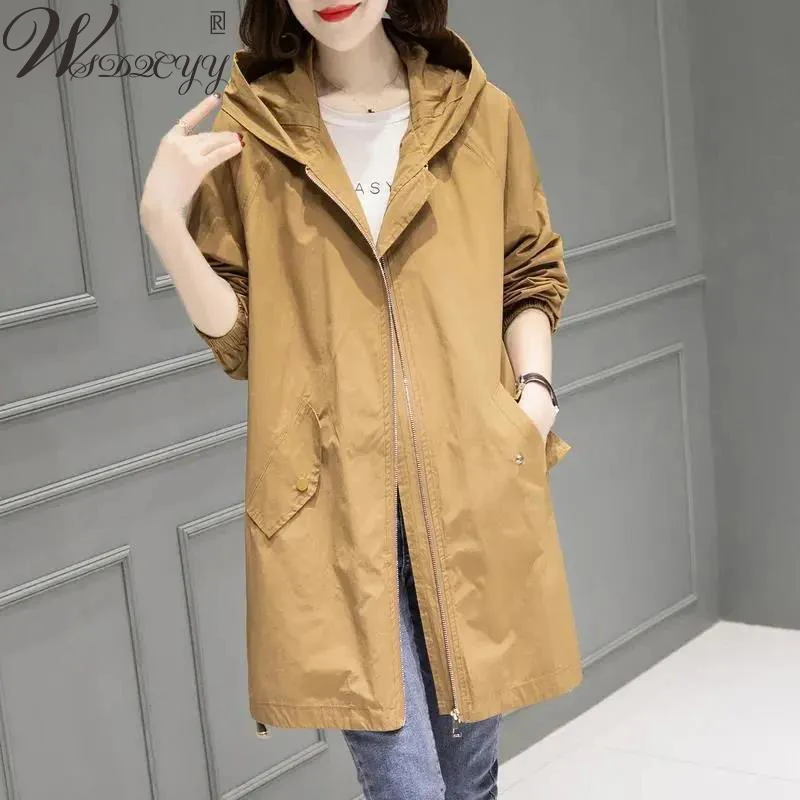 Pink Trench Coat Women Spring Autumn Hooded Casual Windbreaker Vintage Pocket Plus Size Long Sleeve Outwear Elegant Loose Jacket
Pink Trench Coat Women Spring Autumn Hooded Casual Windbreaker Vintage Pocket Plus Size Long Sleeve Outwear Elegant Loose Jacket