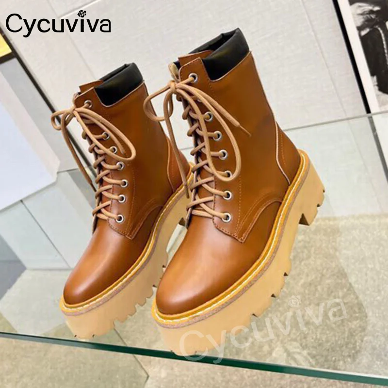 Hot Real Leather Platform Motorcycle Ankle Boots For Women Thick Sole Lace Up Chelsea Boots Lady Casual Brand Shoes Autumn Boots
Hot Real Leather Platform Motorcycle Ankle Boots For Women Thick Sole Lace Up Chelsea Boots Lady Casual Brand Shoes Autumn Boots