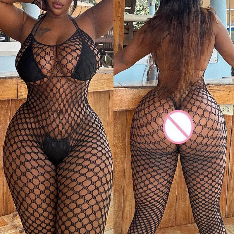 

Sexy Crotchless Bodystockings Women Sexy Lingerie Fishnet Underwear Bodysuit Open Crotch Tights Erotic Mesh Costume Nightie Sex