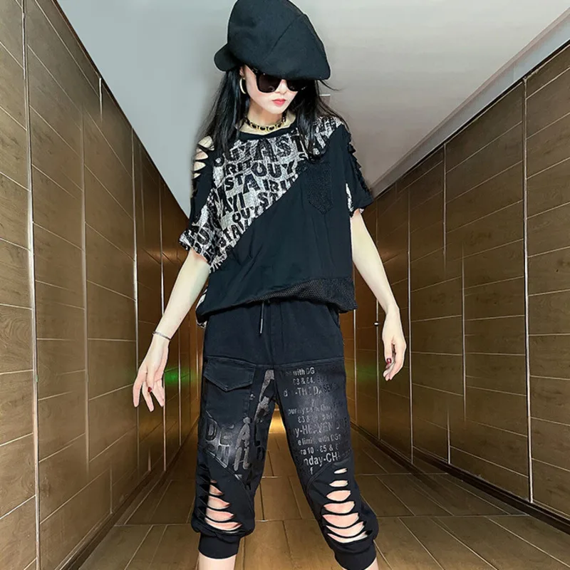 #5840 Cotton 2 Piece Sets Women Streetwear Summer Wwomen's Suits Short-sleeve Tops Off Shoulder Calf-length Jeans Female Thin
#5840 Cotton 2 Piece Sets Women Streetwear Summer Wwomen's Suits Short-sleeve Tops Off Shoulder Calf-length Jeans Female Thin