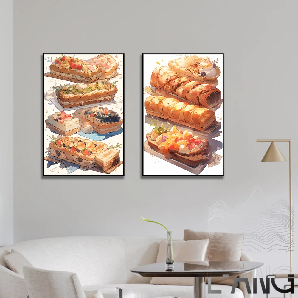 Gourmet dessert afternoon tea cake bread Ice cream Souffle poster Cartoon art decorative living room kitchen wall painting
Gourmet dessert afternoon tea cake bread Ice cream Souffle poster Cartoon art decorative living room kitchen wall painting