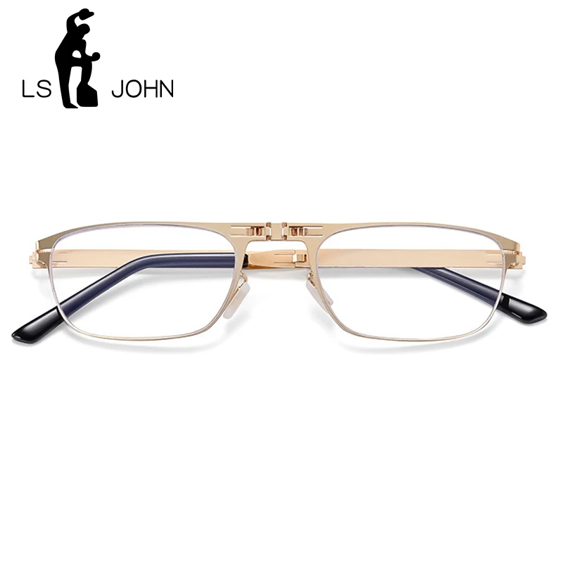 

LS JOHN Square Folding Reading Glasses Men Women High Quality Screwless Foldable Presbyopia Reader Hyperopia Presbyopic Eyewear