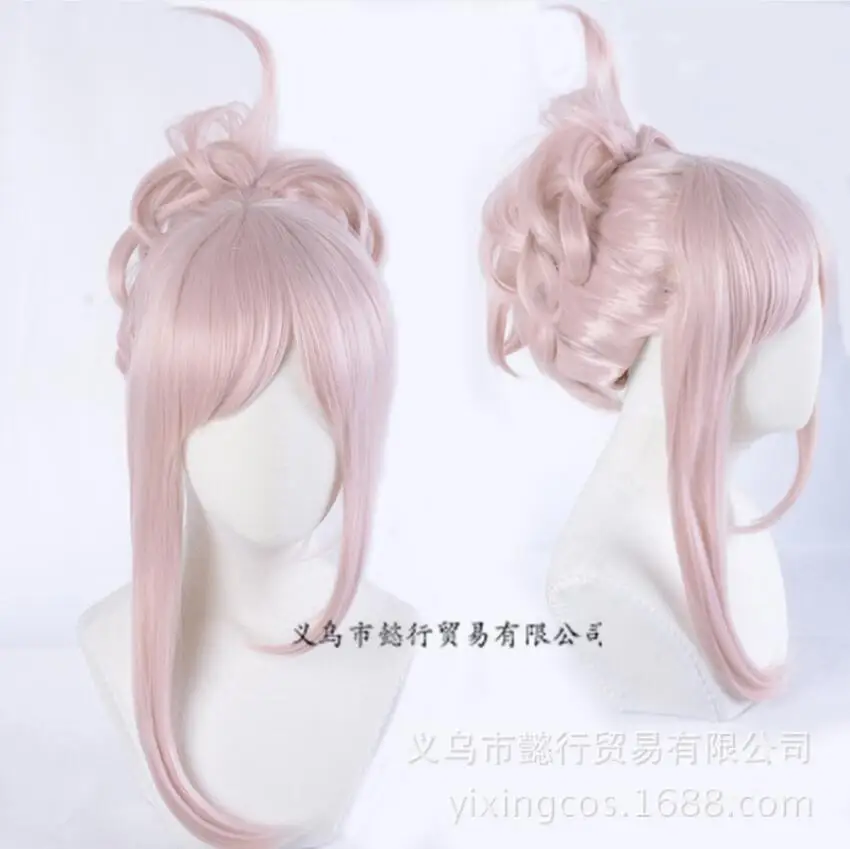 

Cosplay Anime Fate Grand Order FGO Miyamoto Musashi Cosplay Long Curly Pink Ponytail Heat Resistant Movies Hair Halloween