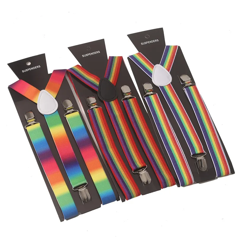 Unisex 1 Inch Wide Adjustable Y-Back Rainbow Striped Suspender For Men Women Elastic Y-back Suspenders Brace Adult Wedding Wear
Unisex 1 Inch Wide Adjustable Y-Back Rainbow Striped Suspender For Men Women Elastic Y-back Suspenders Brace Adult Wedding Wear