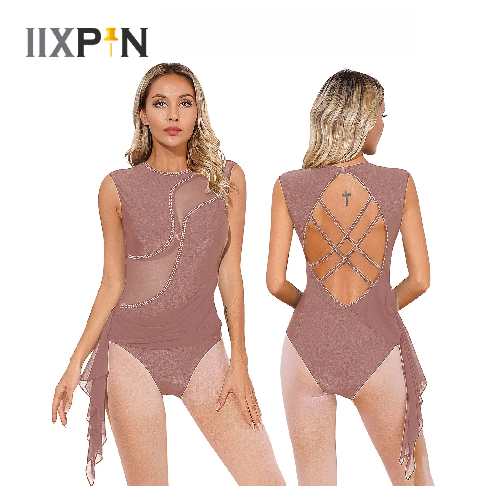 Womens Modern Lyrical Dance Costume Gymnastics Figure Skating Dancewear Sleeveless Shiny Rhinestone Sheer Mesh Leotard Bodysuit
Womens Modern Lyrical Dance Costume Gymnastics Figure Skating Dancewear Sleeveless Shiny Rhinestone Sheer Mesh Leotard Bodysuit