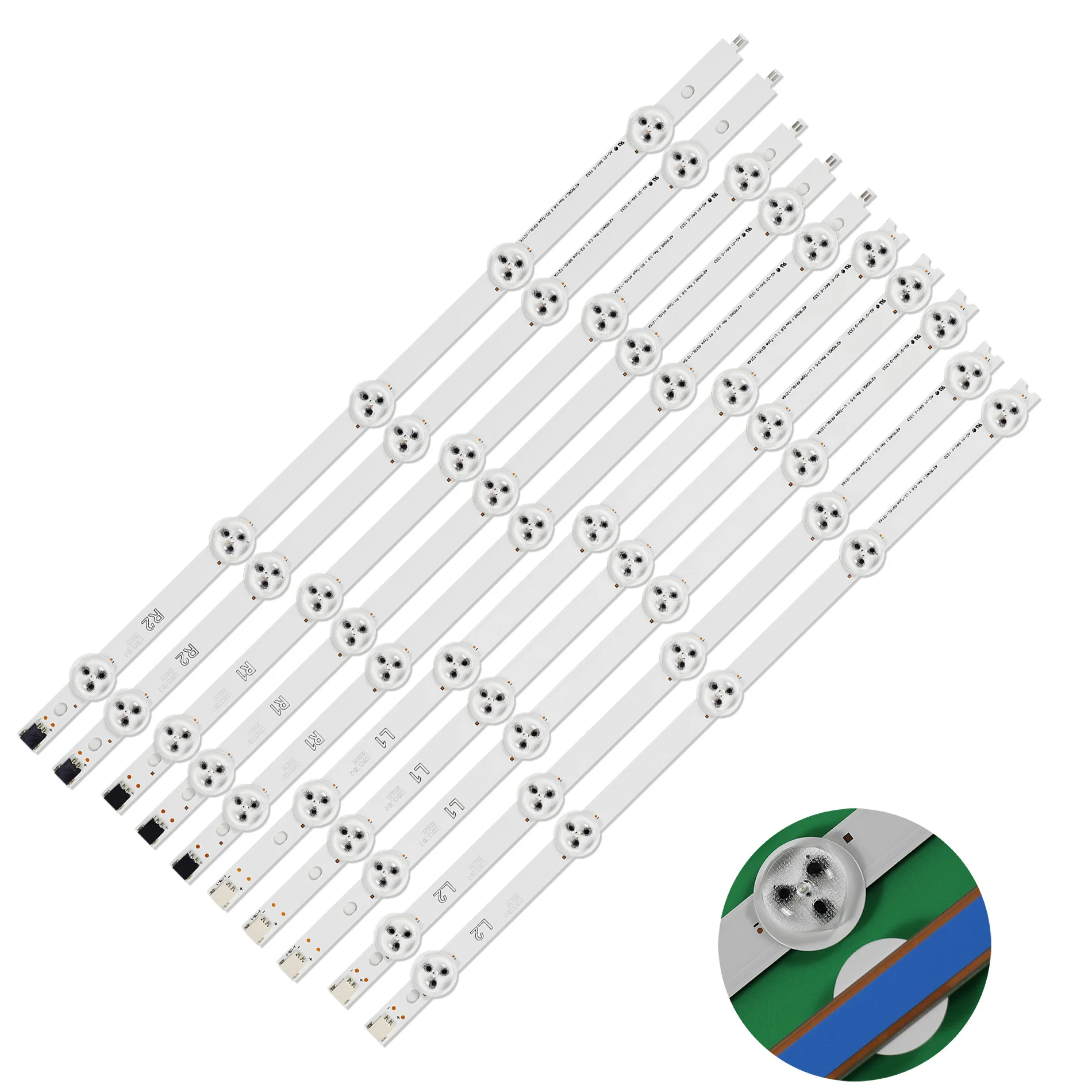 

10Kits For 42LN540 42LN5400 42LA620V 42LA6218 42LA621S LED Bars Backlight Strips Line Ruler 42" ROW2.1 Rev 0.01 L1 R1 R2 L2