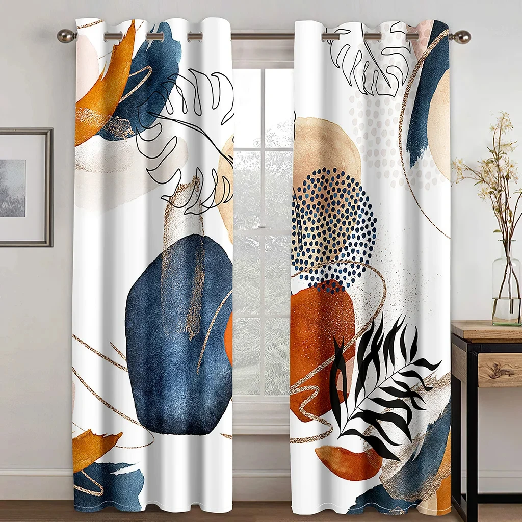 

Абстрактный геометрический дизайн современная простота Бесплатная доставка тонкие 2 панели шторы для гостиной спальни оконные драпировки Декор
