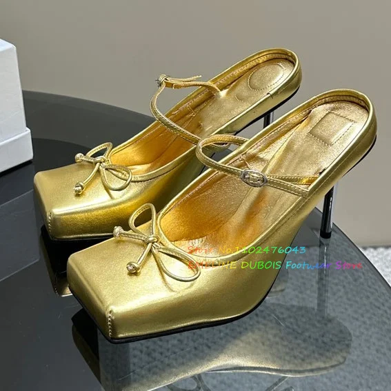 Elegant Women's Formal Shoes Square Toe Bow Tie High Heels Golden Elastic Strap Summer Vintage Mary Janes Sexy Party Shoes
Elegant Women's Formal Shoes Square Toe Bow Tie High Heels Golden Elastic Strap Summer Vintage Mary Janes Sexy Party Shoes