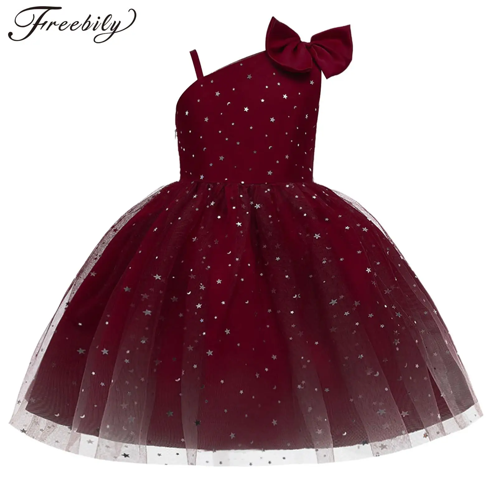 Kids Girls Roleplay Shiny Princess Dresses Bowknot One Shoulder Tulle Dress Sleeveless Tutu Dress Costumes Birthday Party Gowns
Kids Girls Roleplay Shiny Princess Dresses Bowknot One Shoulder Tulle Dress Sleeveless Tutu Dress Costumes Birthday Party Gowns