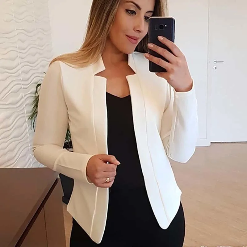 Spring Autumn Women Fashion Long Sleeve Blazer Suit Ladies Solid Harajuku Jackets For Women Coat 
Spring Autumn Women Fashion Long Sleeve Blazer Suit Ladies Solid Harajuku Jackets For Women Coat