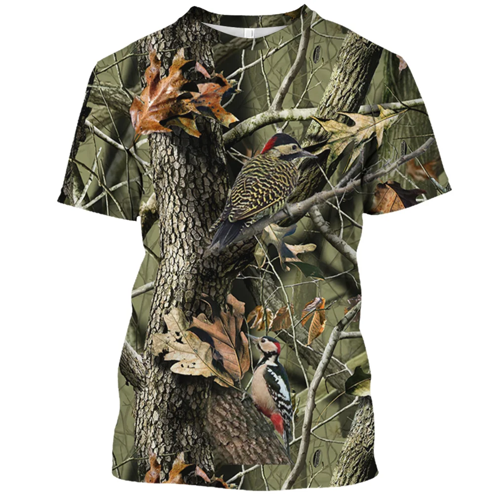 

Hunting Animals Print Men's T-shirts Summer Casual Camouflage Wild T Shirt For Men Fashion Street Unisex Short Sleeve Loose Tees