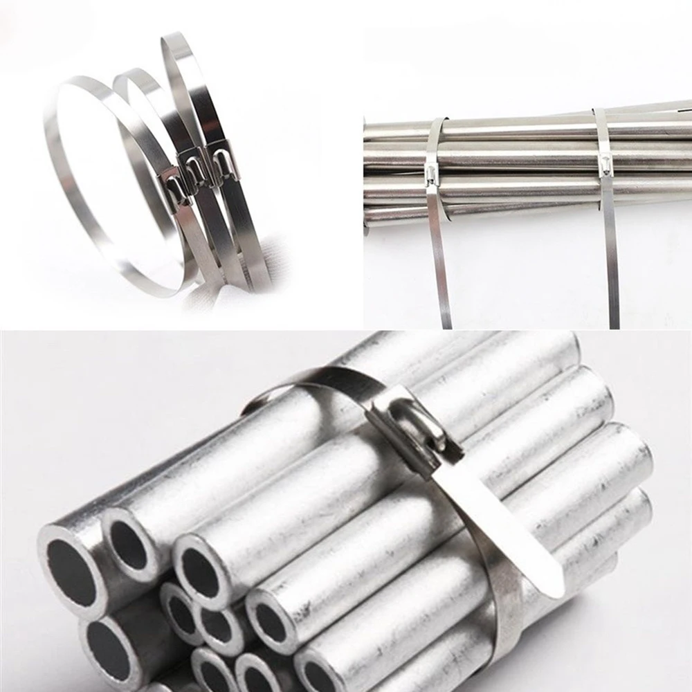 Generic 20 PCs 304 Stainless Steel Cable Ties Heavy Duty Slocking Zper