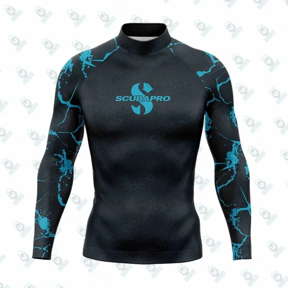 

Men's Rash Guards Surfing Diving Swimwear Long Sleeve T-shirt Swimsuit Tops Swimming Tight Surf Shirts Gym UV Protection Clothes