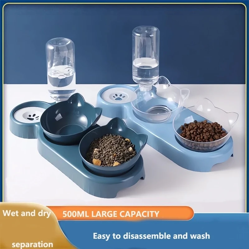 

Bottle Cat Drinking Pet Automatic Pet Food With Bowl Water Pet Bowl Waterer Bowl Feeder Feeder 500ML Automatic Bowl Cat Cat Dog