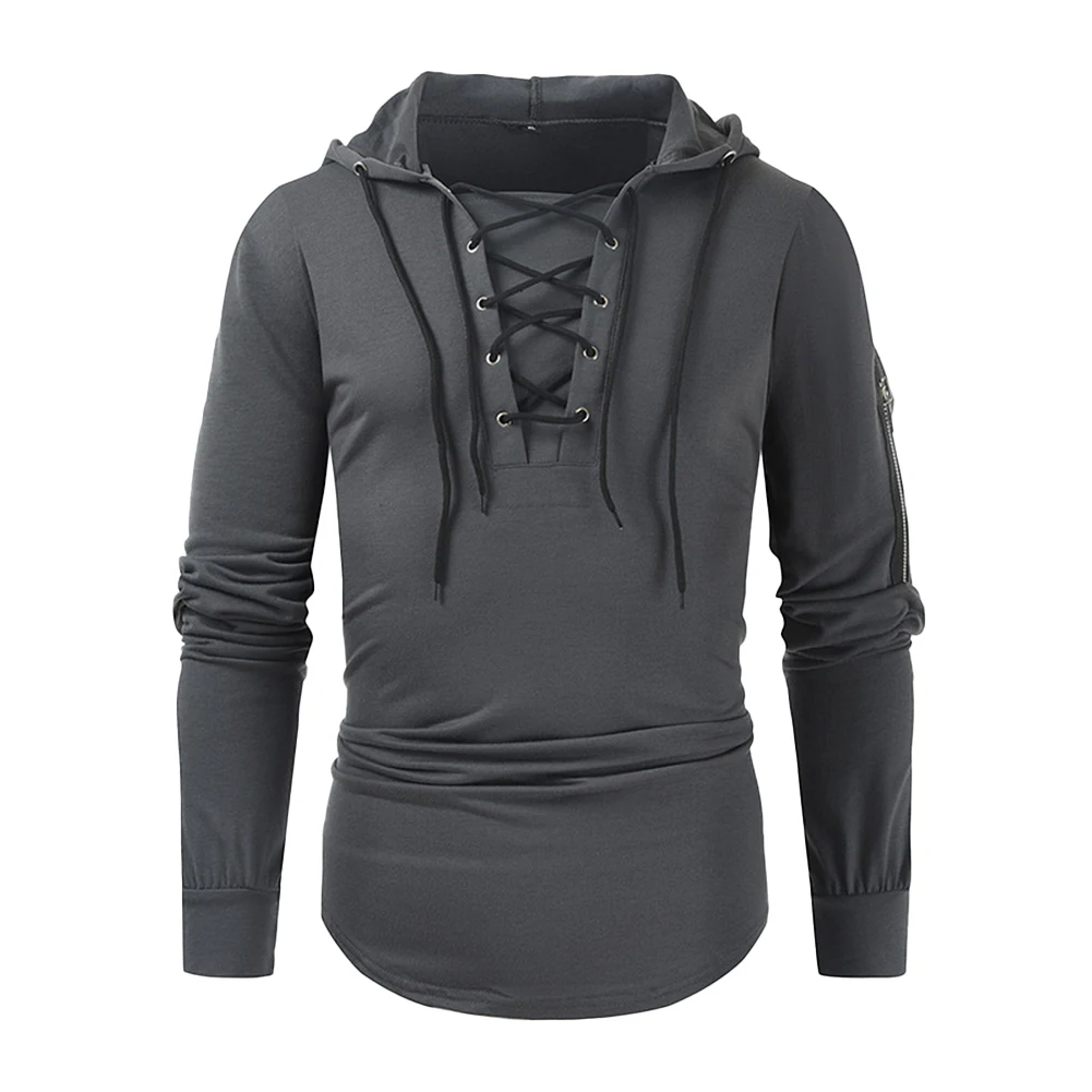 New Autumn Men's Clothes Lacing Up Hooded Sweatshirts Solid Color Long Sleeve Pullover Hoodie Streetwear Men Tops
New Autumn Men's Clothes Lacing Up Hooded Sweatshirts Solid Color Long Sleeve Pullover Hoodie Streetwear Men Tops