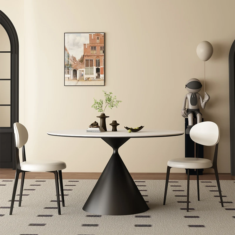 

Retro Round Rock Plate Dining Table Coffee Nordic Bar Bedroom Dining Table Island Garden Mesas De Jantar Home Furniture ZT50DT