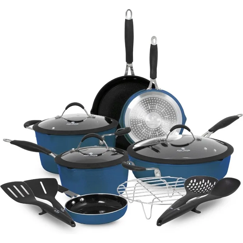 DFCW12SB Family 14 Piece Ceramic Non-Stick Cookware Set 100% PFOA-Free and Induction Ready Savannah Blue
DFCW12SB Family 14 Piece Ceramic Non-Stick Cookware Set 100% PFOA-Free and Induction Ready Savannah Blue